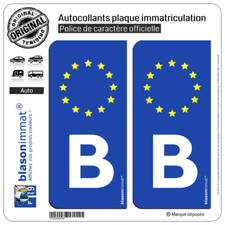 2 Stickers autocollant plaque