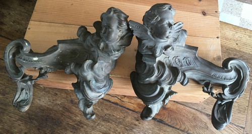 Ancienne paire chenets - paire, de