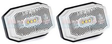 2x White LED Front Marker Lights For Ifor Williams Brian James Trailer As Aspock