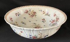 Large Sarreguemines earthenware basin model Righi floral decor 19th century