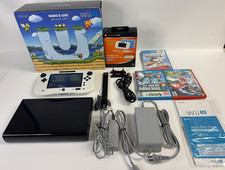 Nintendo Wii U 32GB Mario & Luigi Deluxe  Black Matching SN W/Box & Mario Kart 8