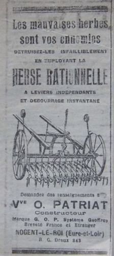 Publicité 1928 herse - publicitÉ,