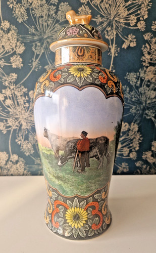 Vase potiche décor fermier - vase, et