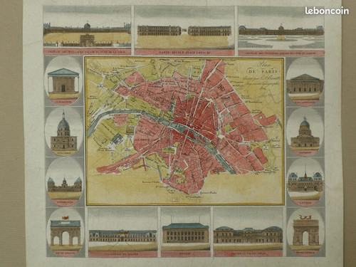 Rare carte paris 1814 - rare,