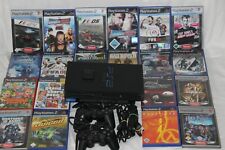 Playstation 2-Sony PS2 Black "Fat" + Controller + All Cables + 7 Games