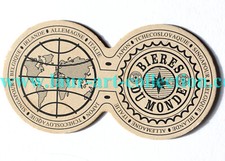 BIERES DU MONDE - ANTIQUE SOUS BOCK COASTER BEER ALCOHOL WORLD BEER COASTER