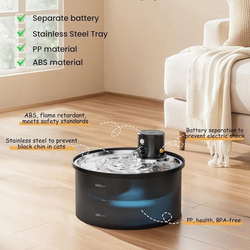 Fontaine eau chat - eau, inox