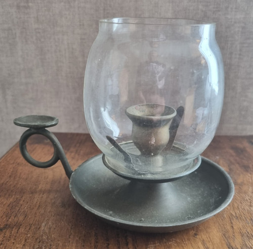Ancien bougeoir main laiton - bougeoir,