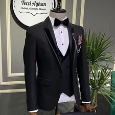 Cadeau Spécial Pour Lui Designer Mariage Smoking (Veste+Gilet + Pantalon)