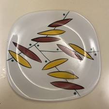 luneville KG square design plate rare design 70s