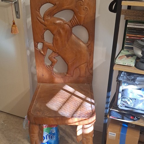 Chaise bois marron - , dossier