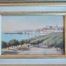 Huile sur Carton Vue de Cannes