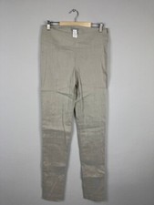 Sarah Pacini Gray Linen Stretch Side Zipper Classic Tapered Pants Sz 1