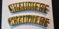 Regiment de la Chaudiere Pair of WWII/Pre-WWII Brass Shoulder Titles