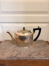 Ancien Théière Victorienne Métal Argenté EPNS Johnson Durban Fin 19ème Art Déco