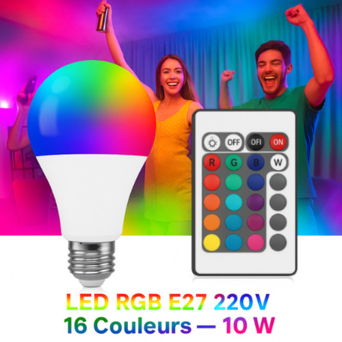 Ampoule led rgb e27 220v - e27,