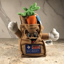 HEB TEXAS H-E-BUDDY GROCERY BAG SACK PLUSH TOY