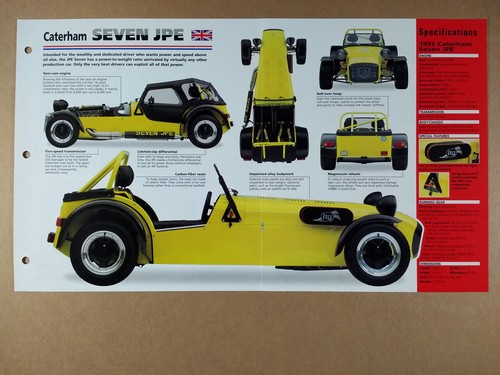 1992 caterham seven jpe - seven, specs