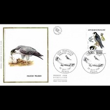 FDC soie - Rapaces, faucon
