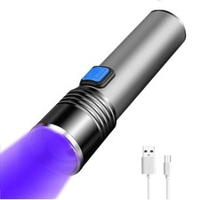Lampe Torche de poche rechargeable LED UV blacklight Lumière noire Ultraviolet