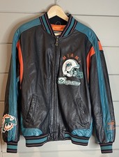 Vintage GIII By Carl Banks NFL Miami Dolphins Leather Varsity Jacket