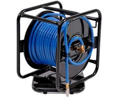 DEVIDOIR - ENROULEUR DE TUYAU PNEUMATIQUE PORTABLE EN ACIER 30M 12BAR ROTATIO...