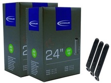 2 x tuyau de vélo Schwalbe 24 pouces valve de voiture 40-507/62-507 + 3 lève-...
