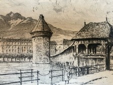 tres belle Gravure XIXe  Ville