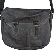 Paquetage Paris Black Faux Pebbled Leather Bag 13" x 10"