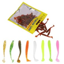 50pcs 11Couleur Leurre Souple Pêche Perche Truite Chevesne Poisson