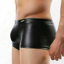 Hommes Sexy Lingerie Brillant Latex Bikini Boxer Slip Underwears sous-Vêtement