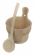 Seau sauna bois 5L + louche