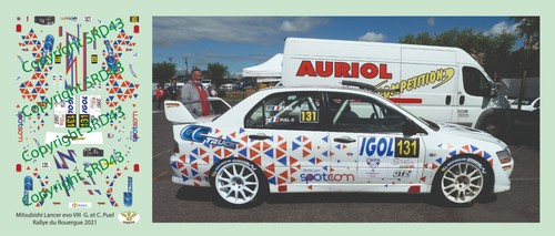 Decals mitsubishi lancer - 1/43,