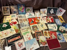 Vintage & assorted  Christmas junk journal craft lot ephemera fabric & more