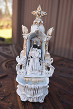 Antique brussels porcelain Black madonna notre dame de hal holy water font
