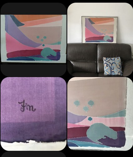 Peinture vintage sur soie - vintage,