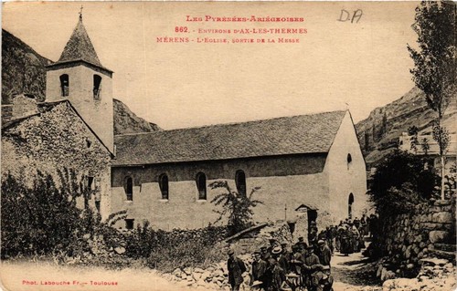 Cpa mérens eglise - ak,