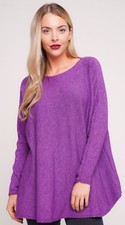 New Italian Lagenlook Soft Knitted Wool & Angora Mix Swing Floaty Hem Jumper
