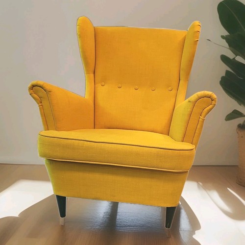 Wing chair yellow fabric ikea - wing,
