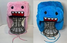 DOMO Kun Cartoon Y2K Soft Ushanka/Trapper Hat Beanie Embroidered Pink or Blue