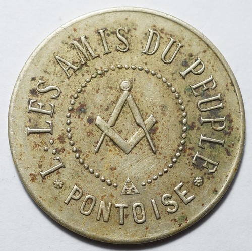 Franc maconnerie rare jeton - :,