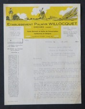 1948 Invoice PALMYR WILLOCQUET ORCHIES Sprout Mill Illustrated Billhead 100