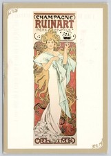 Art Card, Ruinart Champagne, Alphonse Mucha, Art Nouveau, 6 x 4 Postcrossing