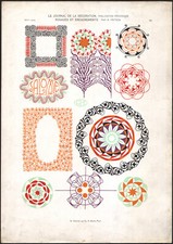 1910 Lithograph Art Nouveau Rosettes Framing Decoration H. Fritsch