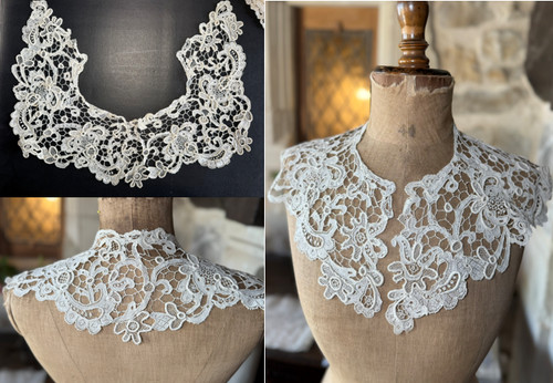 Dentelle ancienne grand col - dentelle,