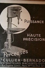 1947 Pub Ad Machine Tools Drills CULLIER BERNADOU Paris