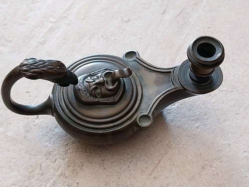 Bronze barbedienne lampe a - de,
