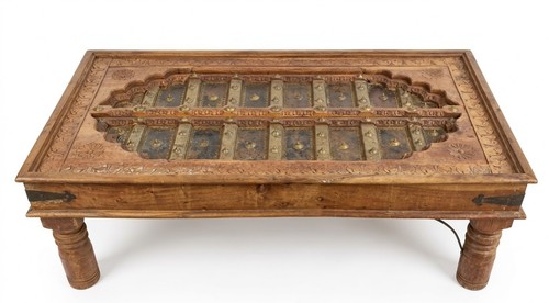 Table basse indienne porte - table,