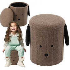Pouf pliant avec rangement, en peluche, pour enfants, chien 28x28x34 cm