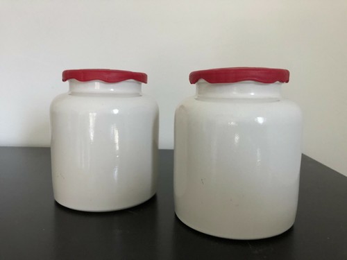 Pots moutarde vintage - pots,